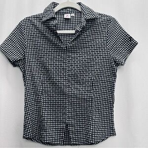 Athena Golf black and white checkered shirt